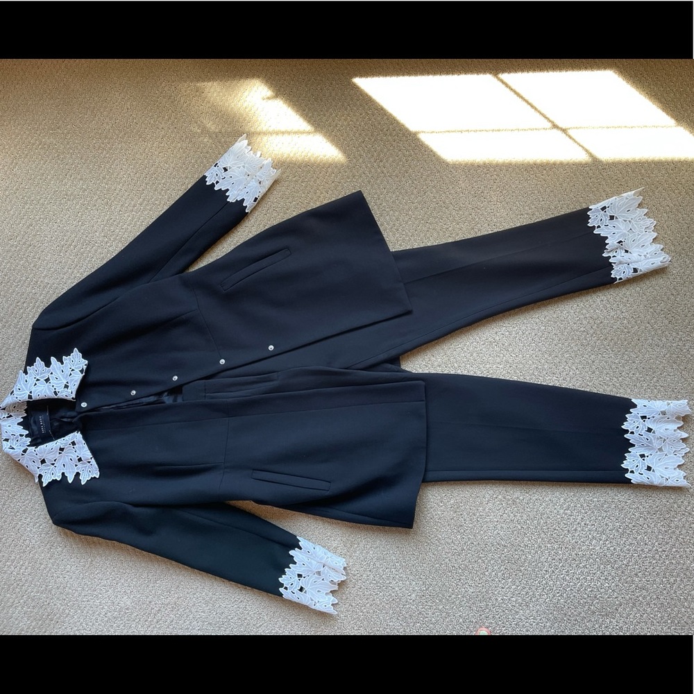 Zara Lace Trim Pant Suit